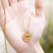 Sunday Olive Faith Pendant Stainless Steel Gold PVD Necklace