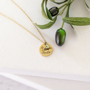 Sunday Olive Faith Pendant Stainless Steel Gold PVD Necklace
