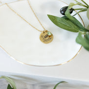 Sunday Olive Faith Pendant Stainless Steel Gold PVD Necklace