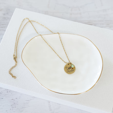 Sunday Olive Faith Pendant Stainless Steel Gold PVD Necklace