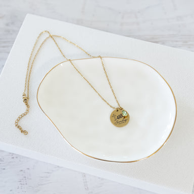 Sunday Olive Branch Pendant Stainless Steel Gold PVD Necklace