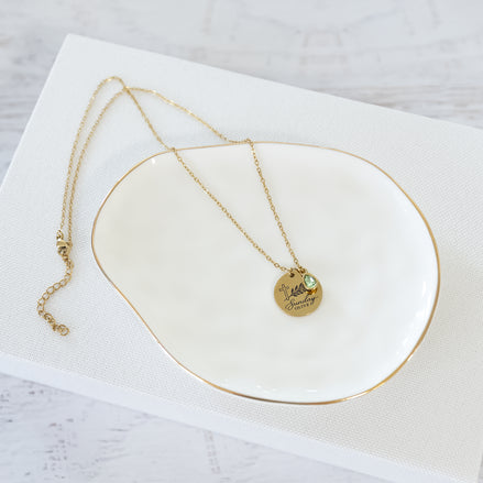 Sunday Olive Faith Pendant Stainless Steel Gold PVD Necklace